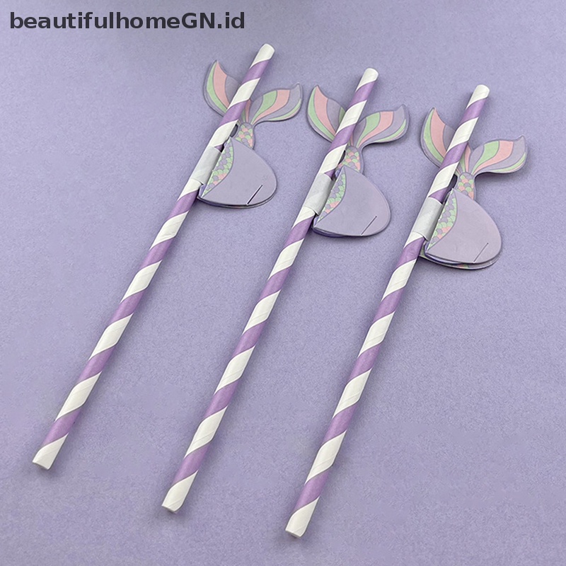 {Cantik} 10pcs Kreatif Mermaid Tail Honeycomb Straw Under the Sea Mermaid Party Decor~