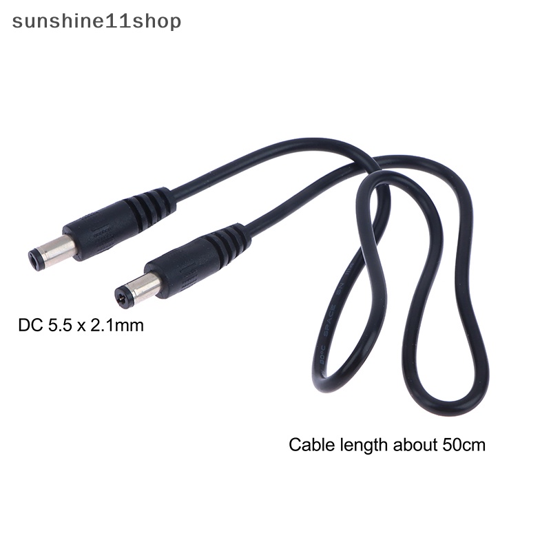 Sho Colokan Listrik DC 5.5 x 2.1mm Male To 5.5 x 2.1mm Male Kabel Konektor Adaptor CCTV 12V 10A Power Extension Cords 0.5m N