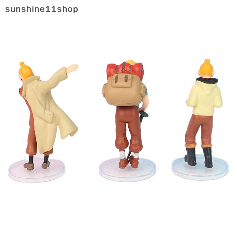Sho 6pcs /Set 8cm Anime Kartun The Adventures Of Tin Action Figure Lucu Comic Tin Milou Dupont PVC Mainan Hadiah Untuk Anak N