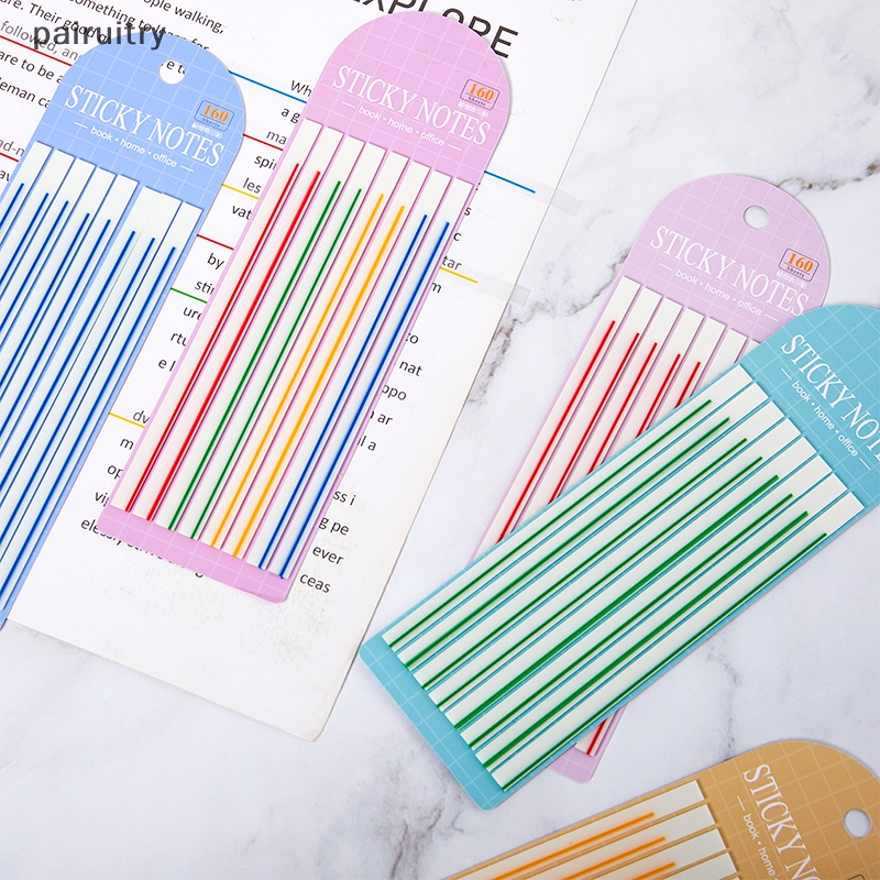 Prt 60Pcs Macaroon Color Horizontal Line Stiker Transparan Neon Indeks Tab Bendera Sticky Note Stationery Anak Hadiah Perlengkapan Kantor Sekolah PRT