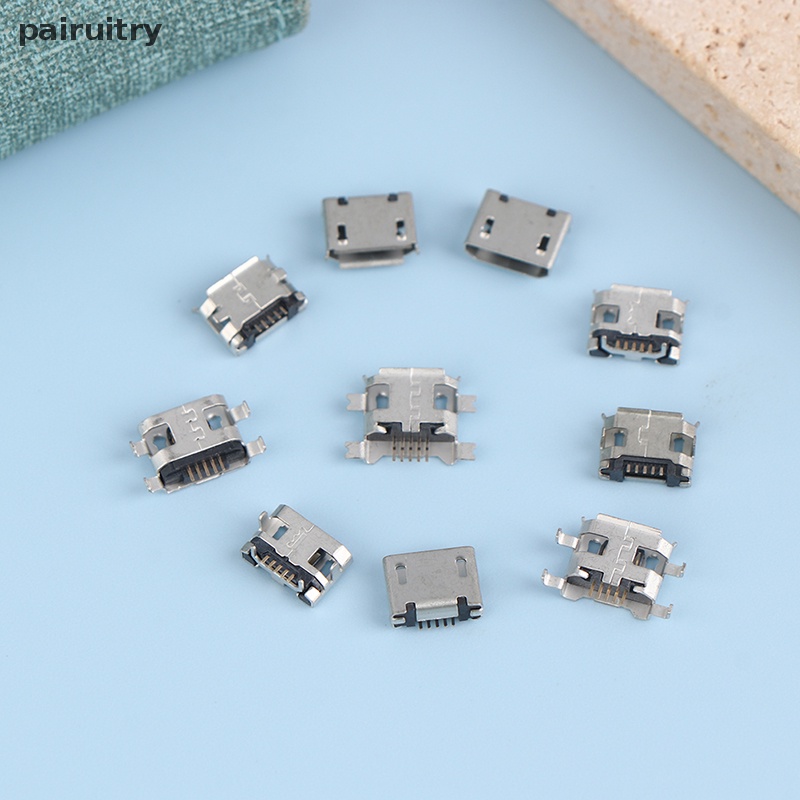 Prt 50Pcs /Box 10model Micro USB Female 5pin DIP Tipe B SMT USB Konektor Plug PRT