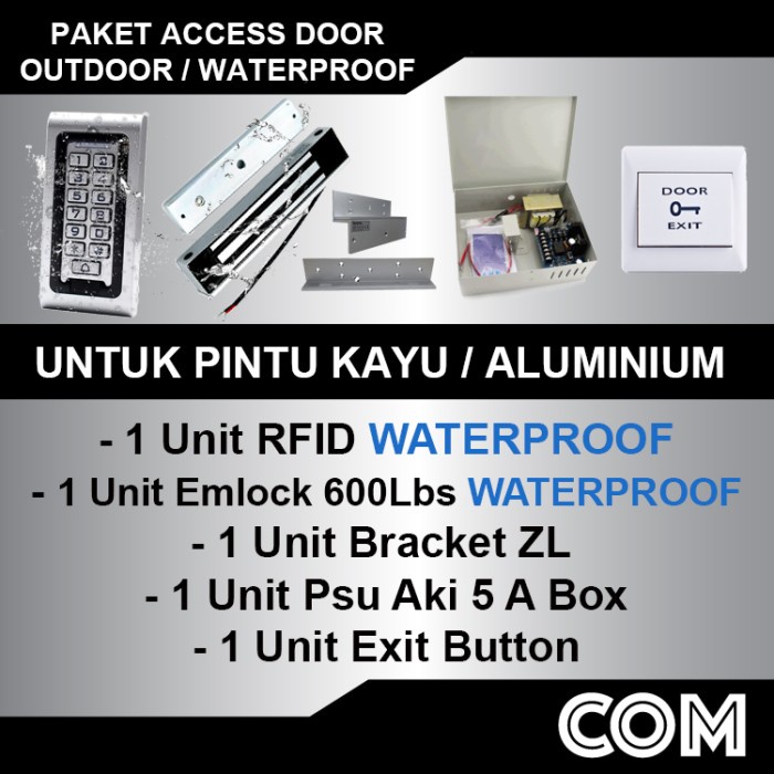 

PAKET RFID EMLOCK WATERPROOF AKSES DOOR PAKET AKSES KONTROL OUTDOOR