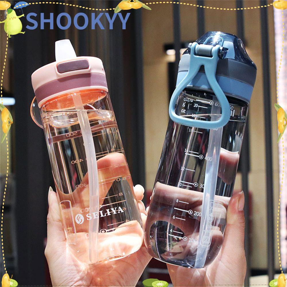 Chookyy 650ML Botol Air Minum Olahraga BPA Free Anti Bocor Dengan Sedotan