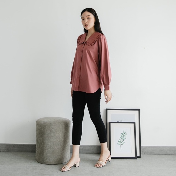 Ms Daisy Aruna Long Shirt Atasan Blouse Kemeja Wanita Lengan Panjang