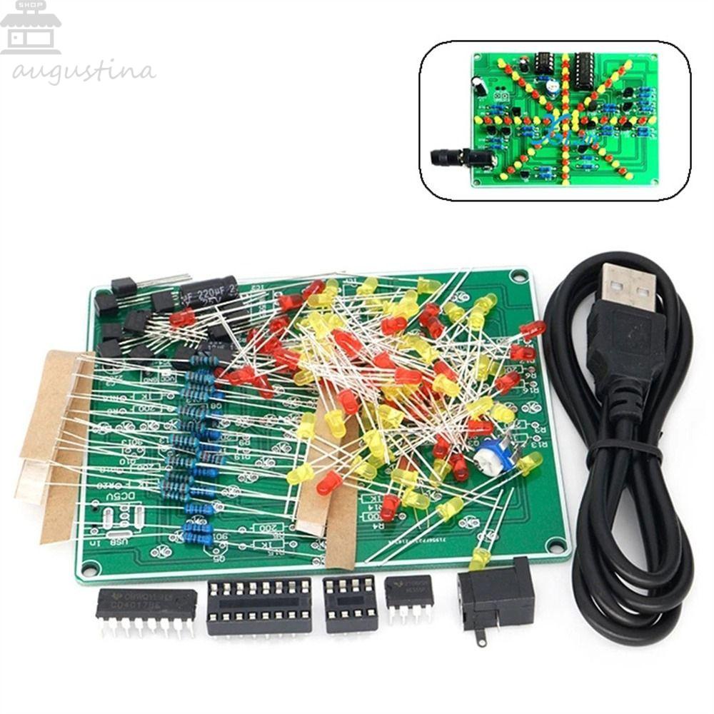 Agustinina Lampu Air LED NE555+CD4017 Kit Elektronik Double Color Modul Lampu Kedip Lampu Indikator Mengalir Kembang Api Lampu Kedip Merah Kuning