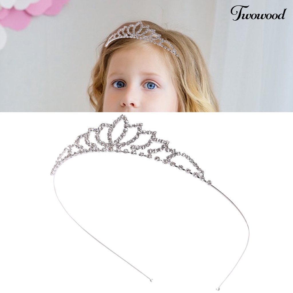 Twowood Bride Crown Berlian Imitasi Berongga Keluar Simetris Dekorasi Rambut Gaya Putri Kinerja Elastis Adjustable Queen Crown Perhiasan Pernikahan