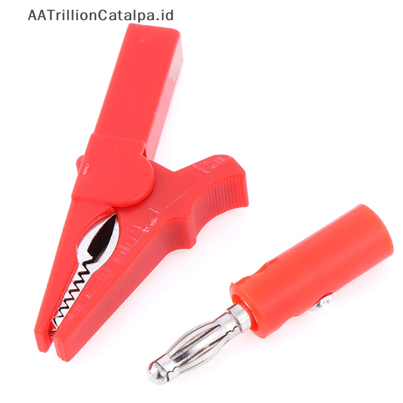 Aatrillioncatalpa 2pcs Klip Buaya 55mm Dengan 2pcs plug Pisang 4mm Hitam Dan Merah ID