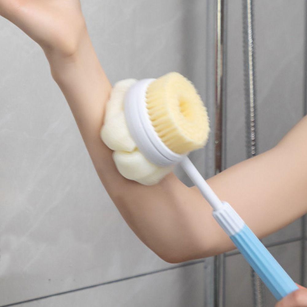 【 ELEGANT 】 Sikat Mandi Nyaman Scalable Gagang Panjang Exfoliating Pembersih Kulit SPA Body Brushes