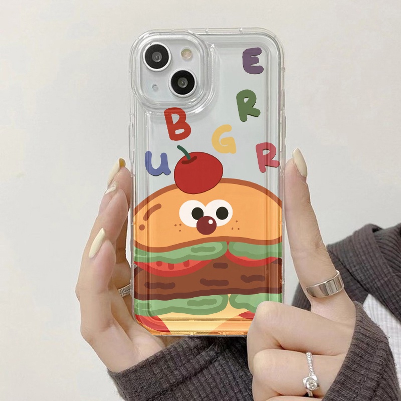 Hamburger Fries Case Untuk Vivo Y12S Y12A Y11 Y12 Y15 Y17 Y20 Y20S Y21 Y21A Y21G Y21S Y33 Y33S Y33T Y3S Y90 Y91 Y91C Y91i Y95 Y70 Y1S V21 V255G X8 Lite Airbag Shockproof Cover