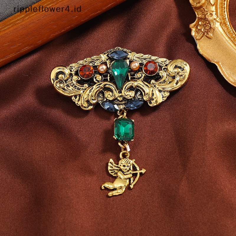 {rippleflower4.id} Elegan Vintage Logam Kupu-Kupu Berlian Imitasi Bros Pin Untuk Wanita Pria Kerah Pakaian Aksesoris Jas Syal Klip Perhiasan Hadiah~