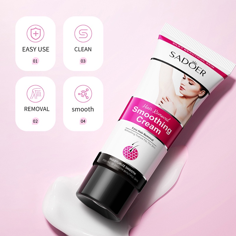 SADOER Hair Removal Cream Penghilang Bulu Permanen Krim Perontok Bulu Untuk ketiak Miss v Kaki Kemaluan Wanita Aman dan Efektif-50Gr