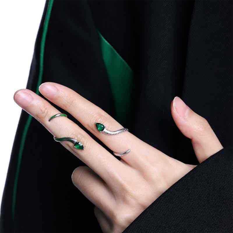 Punk Smart Snake Spirit Fingertip Ring Cincin Bersama Kepribadian Gadis Keren Trendi Cincin Ekor Gaya Manis Keren Aksesoris Baru