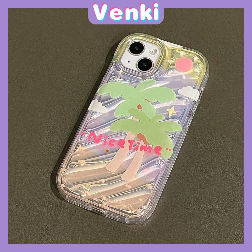 VENKI - Untuk iPhone 11 iPhone Case Laser Reflektif Bening Phone Case TPU Soft Shockproof Airbag Phone Case Summer Lucu Coco Kompatibel dengan iPhone 14 13 Pro Max 12 Pro Max XR XR 7 8