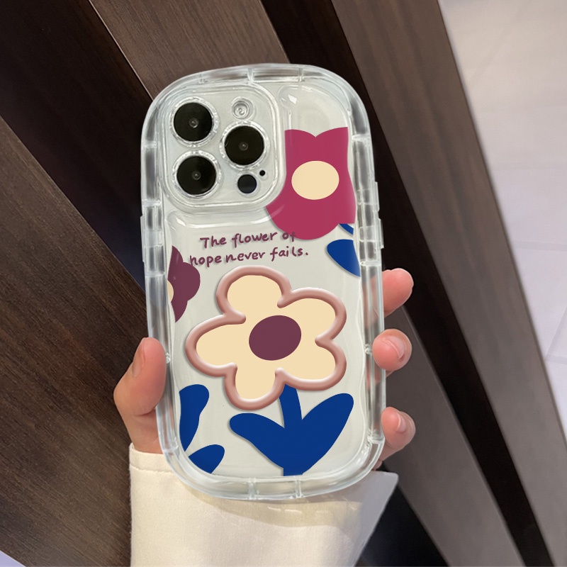 IPHONE Casing Bunga Kompatibel Untuk Iphone14 13 12 11 Pro Max Casing XS X Xr8 +7Plus Silikon Lembut Shockproof Transparan Phone Cover Cell Precticer