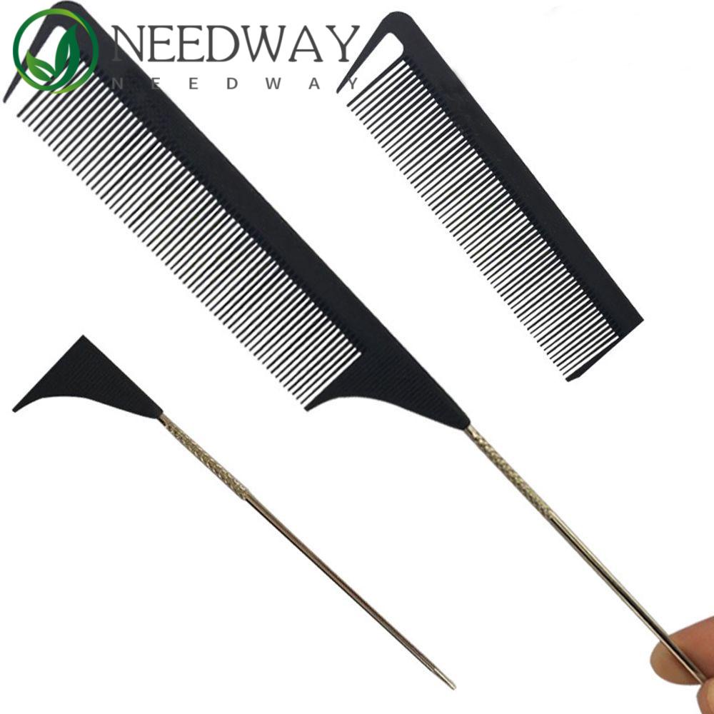 Needway   Sisir Rambut Merk Metal 220x28x4mm Rat Tail Untuk Alat