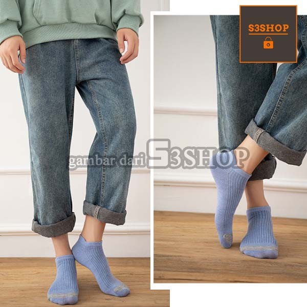 Kaos Kaki Pendek Full Color Hidden Invisible Socks Kasual Pria Wanita