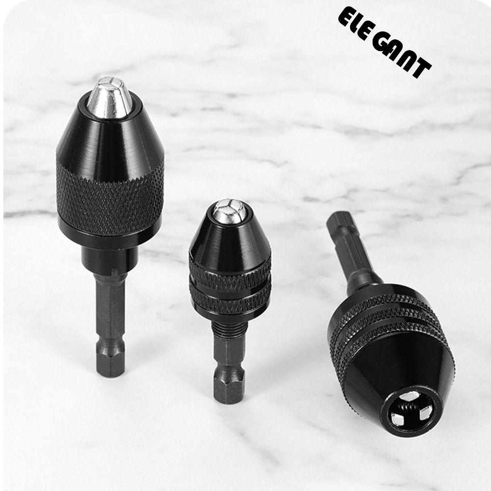 [Elegan] Drill Chuck Three Jaw Round Handle Converter Listrik Micro Motor Konversi Mata Bor Adapter Impact Driver