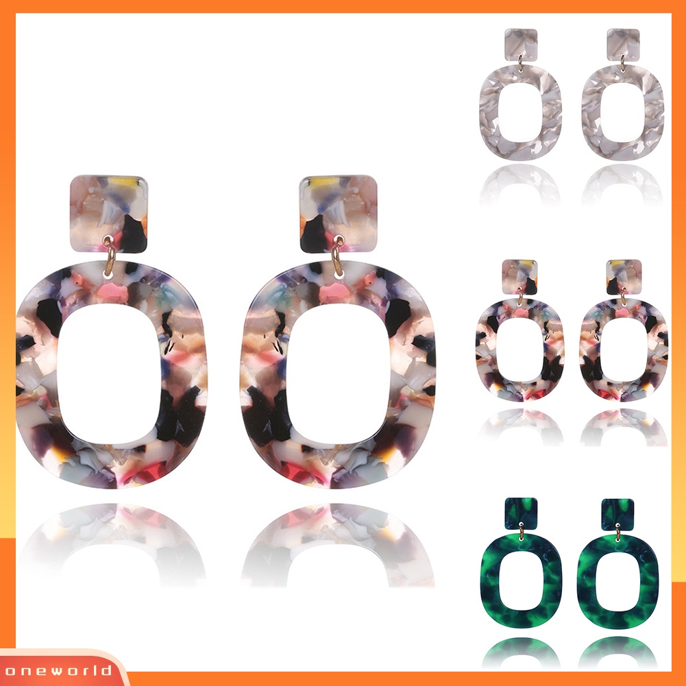 [WOD] Fashion Berongga Lingkaran Pernyataan Wanita Geometris Stud Earrings Perhiasan Hadiah