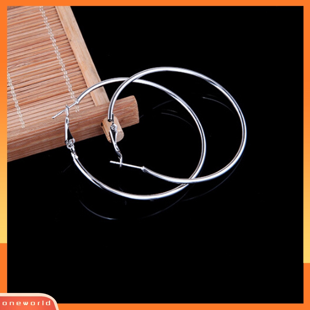 [WOD] 1pasang Wanita Lingkaran Besar Pesona Pernyataan Anting Hoop Pesta Malam Perhiasan Hadiah