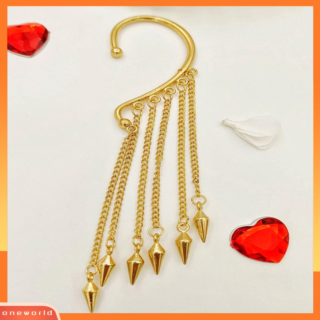 [WOD] 1pc Manset Telinga Rumbai Panjang Wanita Semua Cocok Liontin Tanpa Tindik Klip Anting Untuk Pacaran