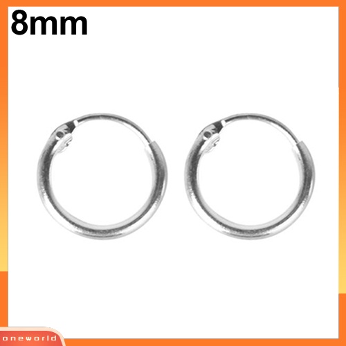 [WOD] 1pasang Unisex Perak Disepuh Anting Lingkaran Hoop Rings Bibir Hidung Telinga Studs Piercing