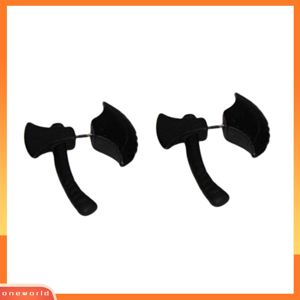 [WOD] Hatchet Stereoskopik Punk Pria Wanita Impalement Ear Stud Earring Jewelry