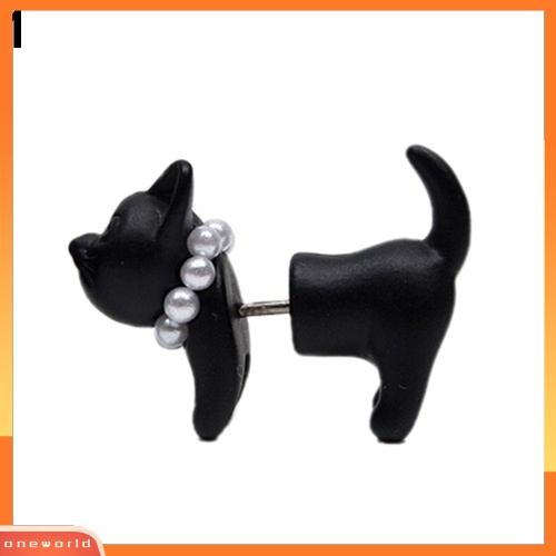 [WOD] Wanita Punk Keren Stereoskopik Kucing Kitten Impalement Ear Stud Earring Perhiasan