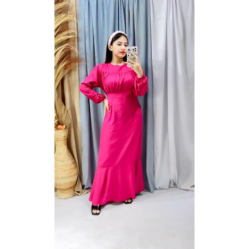 BEFAST - ZRD DRESS MAXY SYANI / Hyejin Dress Korean Look / LongDress Wanita Terbaru / Fashion Wanita Kondanga Wanita Hijab Style / Pakaian Casual Kekinian Remaja ABG / LongDress Polos Lengan Panjang / Termurah