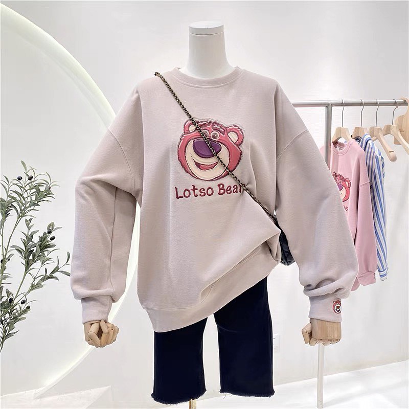 Lots Bear Basic Sweater Wanita Remaja Polos Basic OOTD Korean Style Casual Daily l Outerwear Sablon Premium