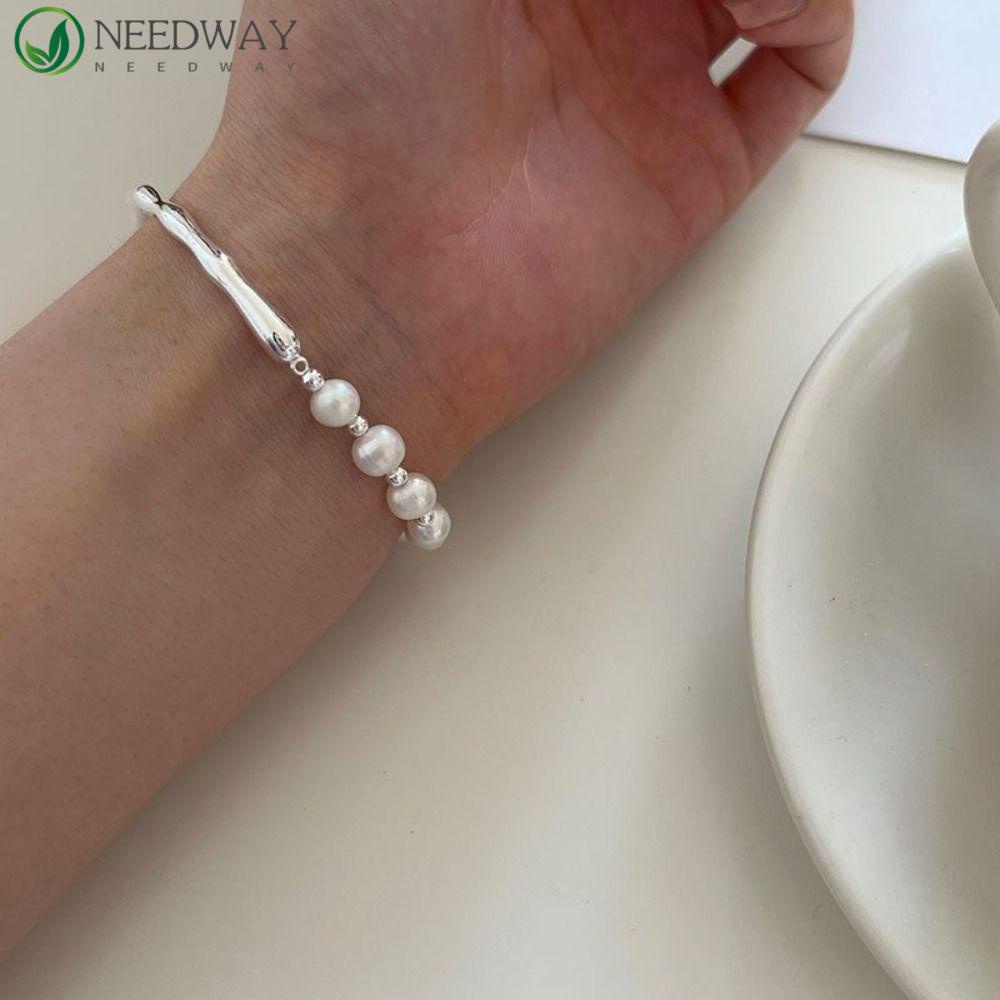 Needway Mutiara Gelang Minoritas Indah Gadis Hadiah Temperamen Baroque Pesta Perhiasan Aksesoris Korea Style Jewelry