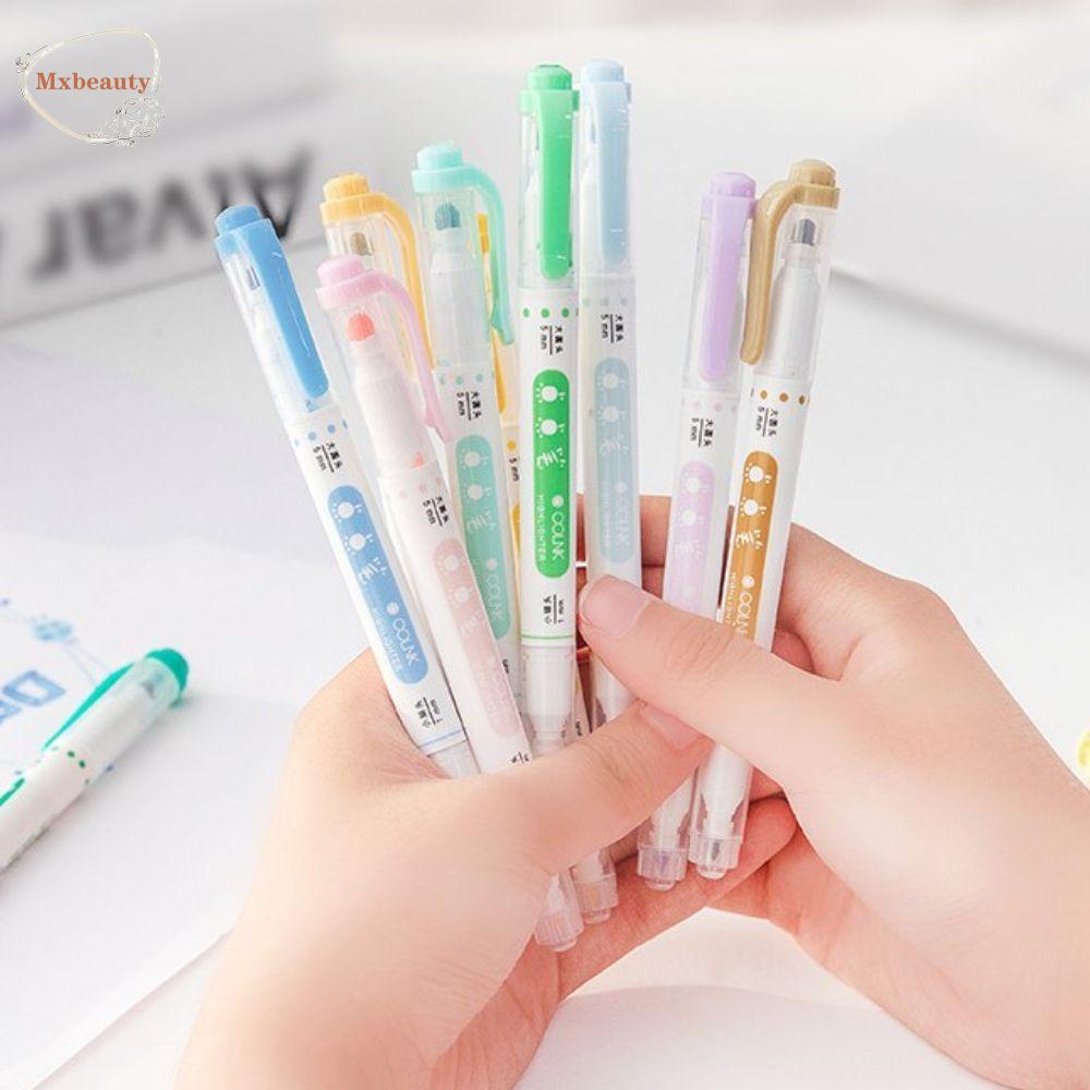 Mxbeauty Dots Stabilo set 6pcs /set Vintage Gambar Siswa Stationary Kantor Sekolah Perlengkapan Permen Warna Graffiti Pulpen