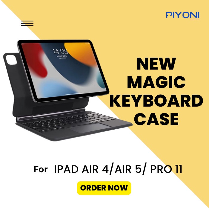 Piyoni Floating Magic Keyboard Case for iPad Air 4 Air 5 iPad Pro 11 - Putih, iPad Air 4