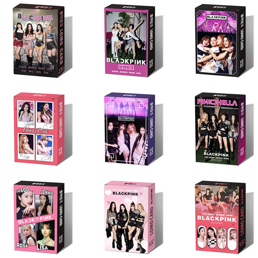 30pcs /box Hitam-Pink Coachella Stage Photocards Album Kartu Lomo Black Pink Kpop Postcards