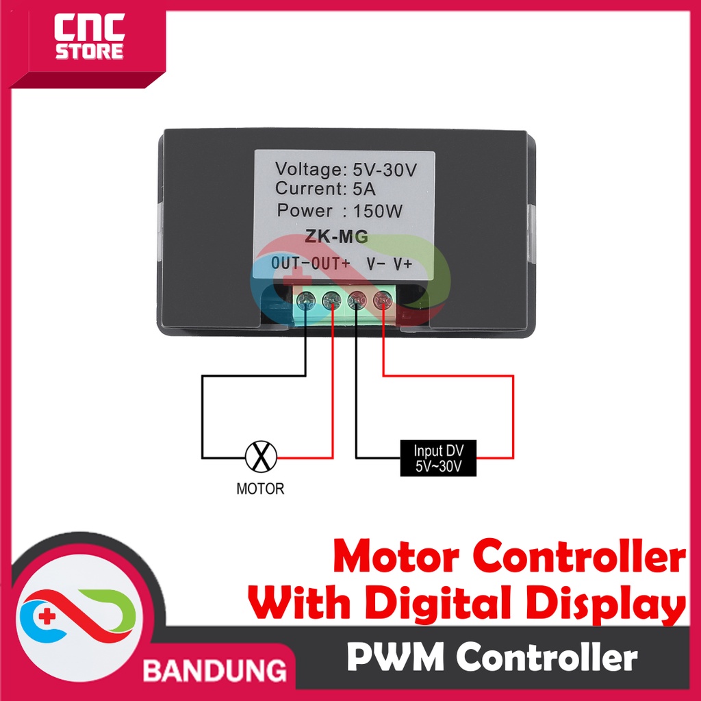 MOTOR SPEED CONTROLLER DC PWM DIGITAL DISPLAY 5A DC 5-30V 150W