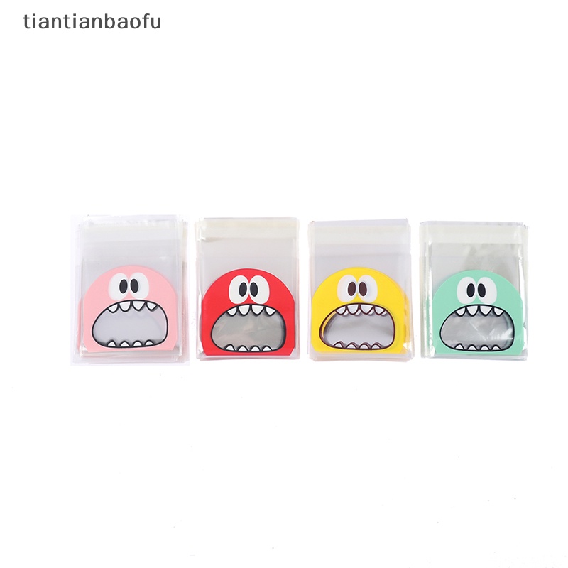 [tiantianbaofu] 100pcs Kantong Plastik Transparan Permen Cookie Self Adhesive Pouch Untuk Butik Pesta