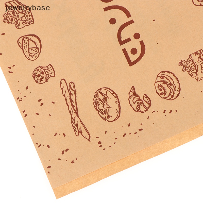 [jewelrybase] 50pcs Kraft Paper Sandwich Paper Wrap Bags Kemasan Makanan Paper Bag Baking Tools Butik