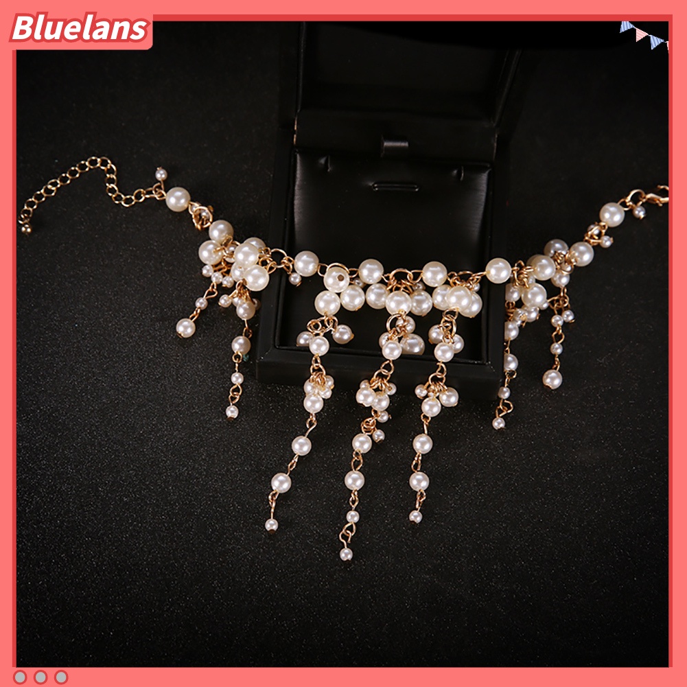 [BLS] Fashion Mutiara Imitasi Rumbai Gelang Wanita Pesta Cocktail Perhiasan Pesona Hadiah