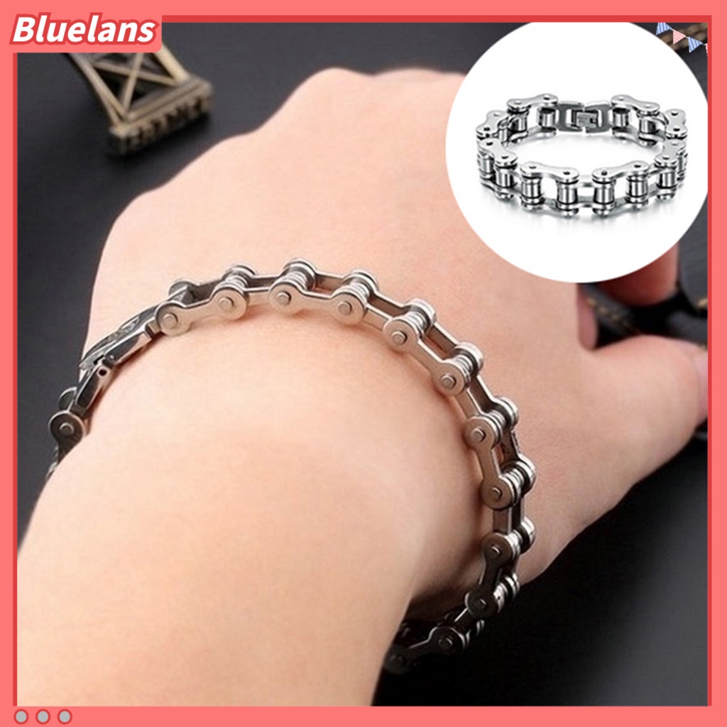 [BLS] Gelang Tangan Rantai All-match Tahan Lama Warna Solid Khusus Pria Untuk Hadiah