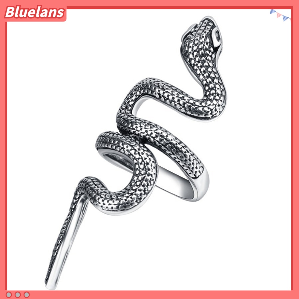 [BLS] Wanita Pria Keren Punk Alloy Gaya Ular Jari Cincin Cosplay Club Perhiasan Hadiah