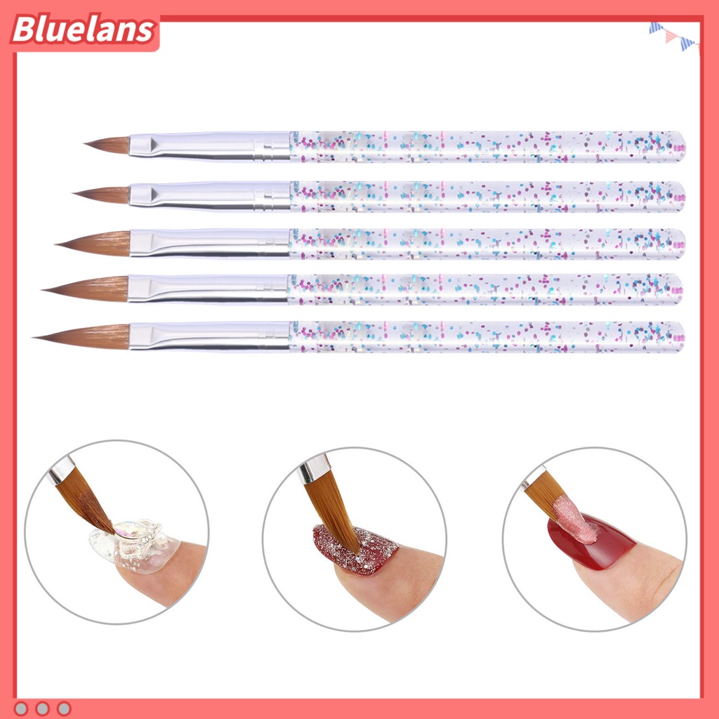 [BLM] 5pcs /Set Kuas Nail Art Tip Lembut Multifungsi Ultra Tipis Bunga Garis Garis Liner DIY Menggambar Brush Untuk Manicure