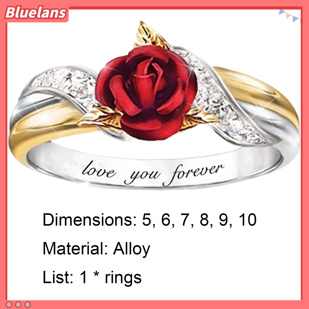 [BLS] Cincin Huruf Inggris Motif Cincin Perhiasan Tunangan Bahan Alloy Tahan Karat Untuk Gadis