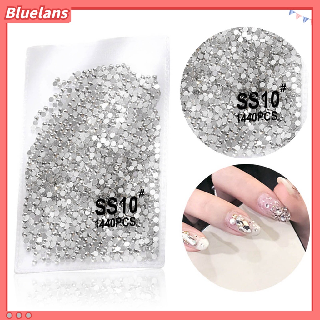 [BLM] 1440pcs Manicure Dekorasi DIY Mudah Di Aplikasikan Kuku Kaca Transparan Berlian Imitasi Flat Bottom Untuk Phone Case