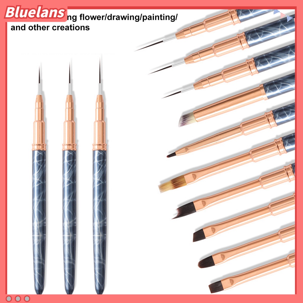 [BLM] Nail Pen Nice-looking Mudah Disimpan Metal Nail Art Drawing Liner Hadiah Gadis