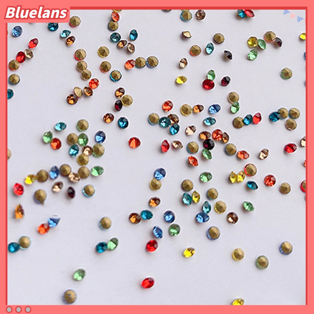 [BLM] 1440pcs /Bag Kaca Berlian Imitasi Indah DIY Ringan Kuku Runcing Bawah Berlian Imitasi Bulat Kecil Untuk Wanita