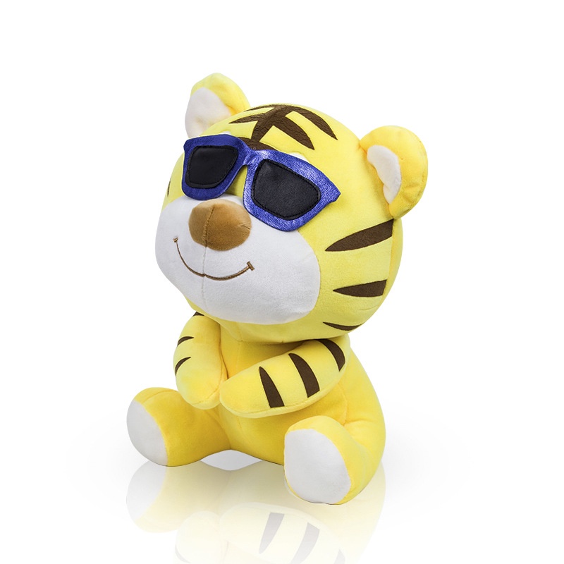 Mainan Plush Lovely Tiger Dengan Kacamata Cocok Untuk Anak-Anak Dan Graduate 30cm