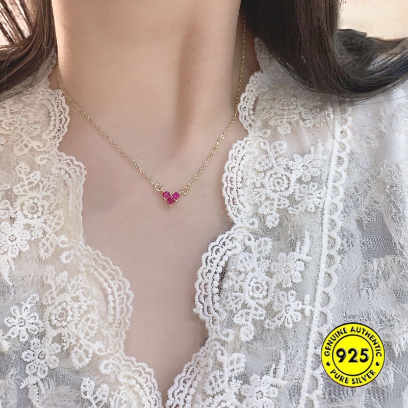 Kalung Hati Cinta Simple Perak S9252023Terbaru U1756