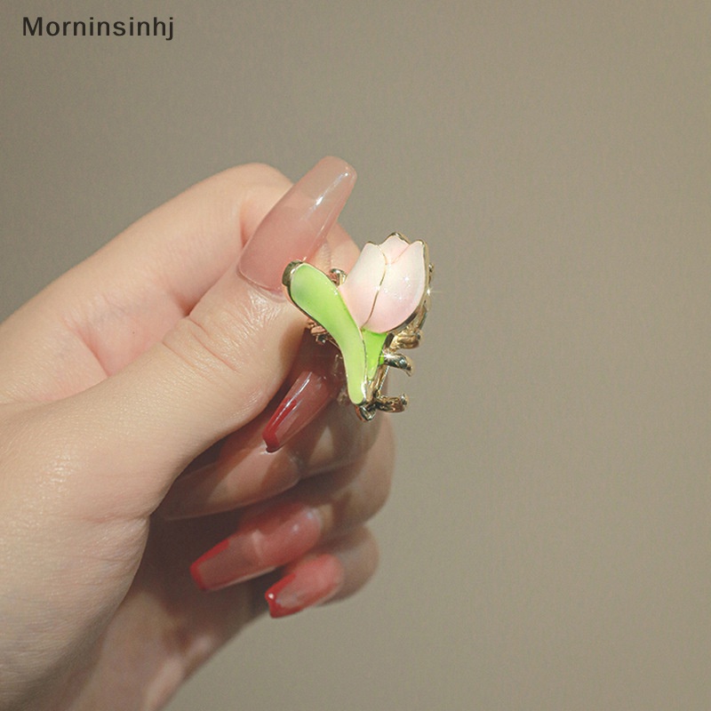 Mornin Jepit Rambut Kepiting Tulip Pink Fashion Wanita Lily of the Valley Flowers Hair Clips id