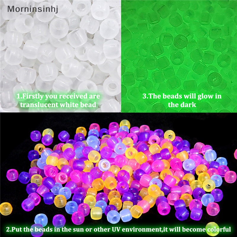 Mornin 100 Pcs Manik-Manik UV Berubah Warna Campur Glow In The Dark Beads DIY Membuat Perhiasan Gelang Kalung id