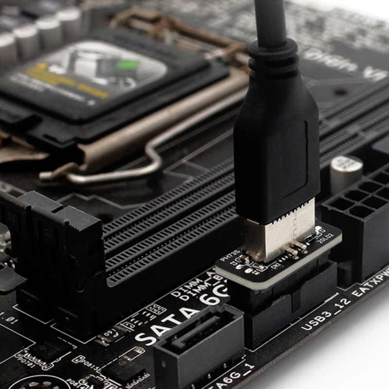 Cre Usb3 0 Type-E Female to 19-Pin Male Adapter Untuk Sambungan Motherboard Internal - Vertical Header Splitter Untuk Tipe