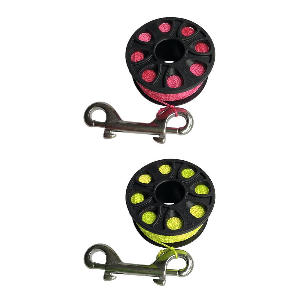 Spul Jari Gulungan Garis Selam Untuk Scuba Diving Snorkeling Fluorescent Pink